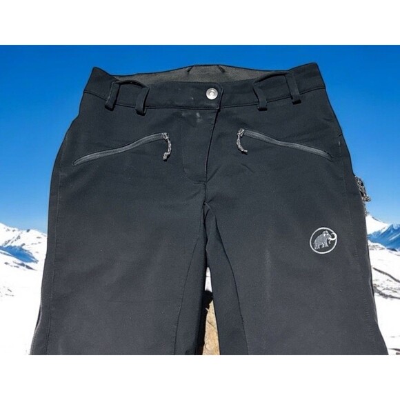 Mammut Women’s Size 4 Snowboarding Pants Softshell Black Outdoor Ski Flaw - Picture 2 of 5